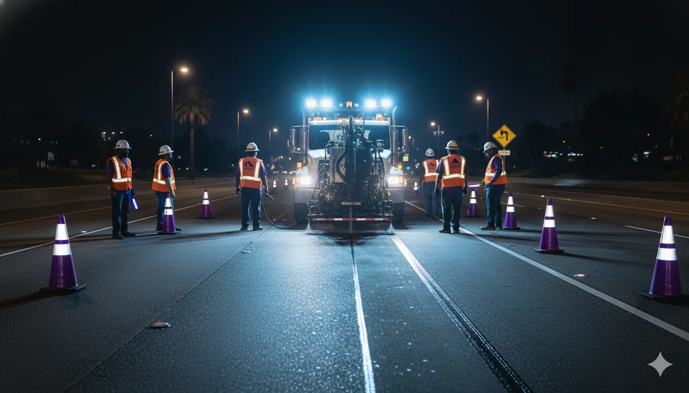 Pavement Marking Removal in Southern California